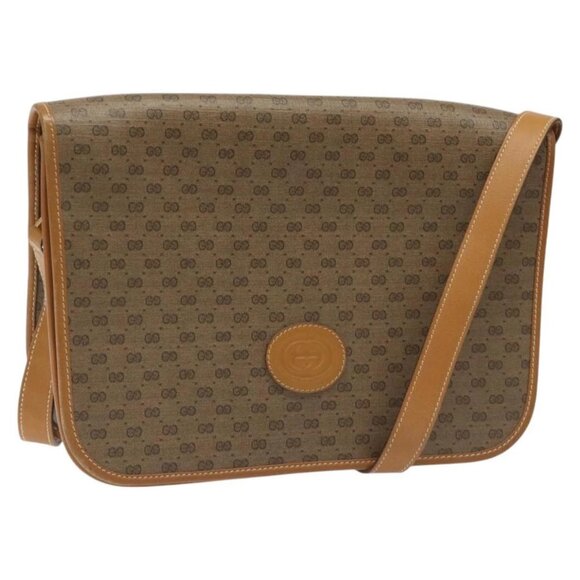 GUCCI Micro GG Canvas Shoulder Bag PVC Leather Beige Auth am7777 - Picture 1 of 16